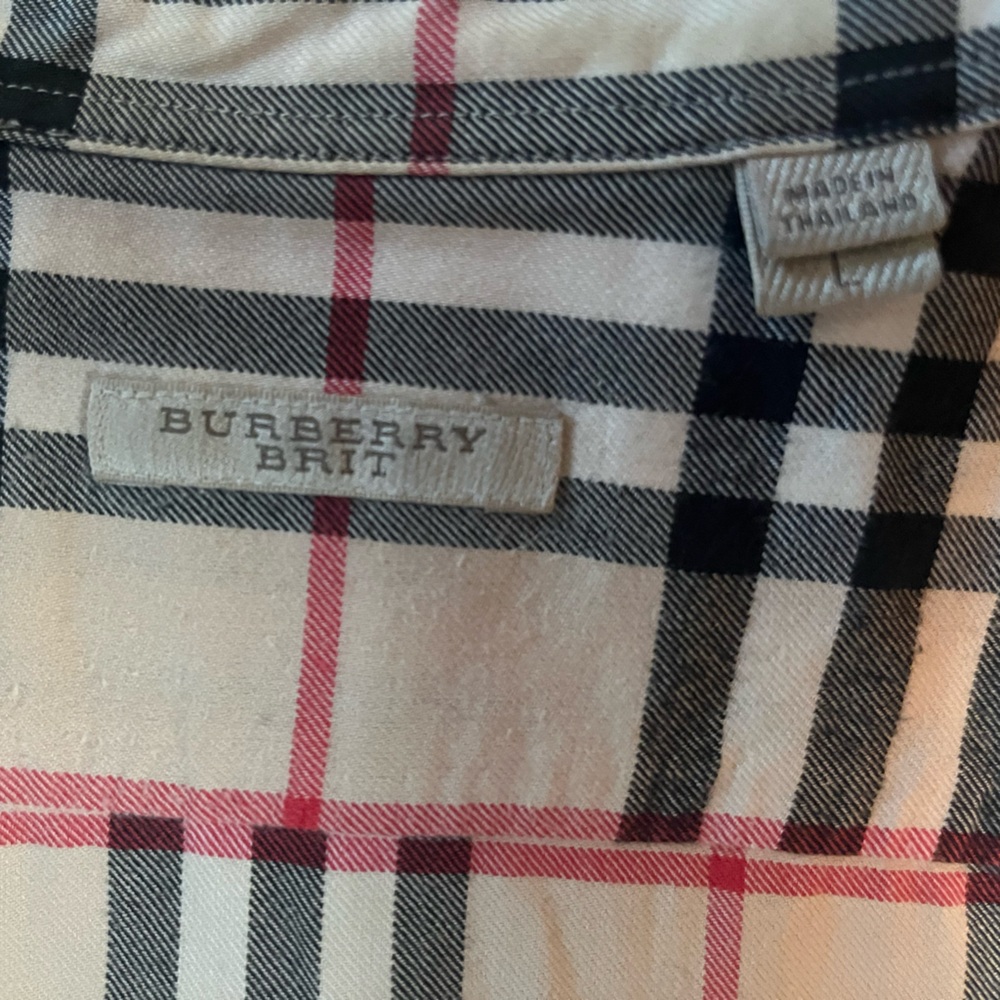 Burberry Beige and Red Plaid Men's Shirt - Picture 4 of 6